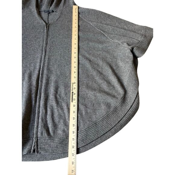 Eileen Fisher Hooded Full Zip Poncho size M Wool Yak Gray - Picture 5 of 10